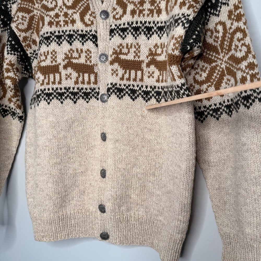 Vintage Hand Knitted SAGA KNIT Pure New WoolSweater Unisex Made in Norway SZ-S/M - Picture 7 of 16